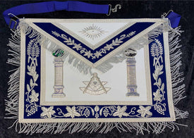 Past Master Apron - Premium Stitched Columns Silver