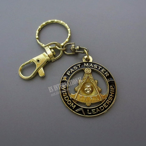 Masonic Key Chain Black "Past Master Sun "Badge Mason Freemason MK02